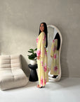 Falon Yellow Linen Modest Summer Floral Dress