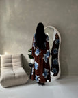 Falon Chocolate Linen Modest Summer Floral Dress