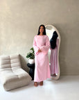 Amal Pink Lace Sleeve Detail Summer Dress