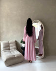 Amal Pink Lace Sleeve Detail Summer Dress