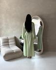 Amal Mint Lace Sleeve Detail Summer Dress