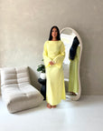 Amal Yellow Lace Sleeve Detail Summer Dress
