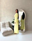Amal Yellow Lace Sleeve Detail Summer Dress