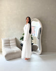 Frea White Floral Tie Back Summer Lined Dress