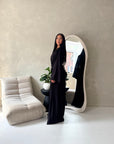 Amal Black V Neck Front Knot Trouser Co Ord Set