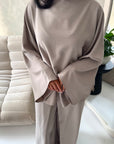Numa Mocha Baggy Fit Top & Trouser Co Ord Set