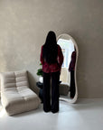 Riella Plum Mesh Cape Floral Lined Top