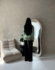 Riella Mint Mesh Cape Floral Lined Top