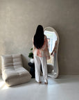Riella Cream Mesh Cape Floral Lined Top