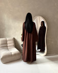 Amara Brown Lace Detail Two Peice Co Ord Abaya Set