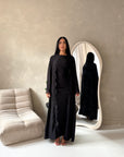Amara Black Lace Detail Two Peice Co Ord Abaya Set