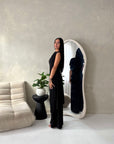 Adina Black Soft Assymetrical Trouser Co Ord Set
