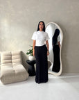 Tami Black Lace Detail Elasticated Maxi Skirt