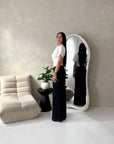 Tami Black Lace Detail Elasticated Maxi Skirt