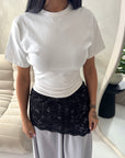 Tasha Grey Lace Detail Modest Elasticated Skirt