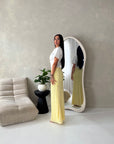 Tami Yellow Lace Detail Elasticated Maxi Skirt