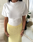 Tami Yellow Lace Detail Elasticated Maxi Skirt