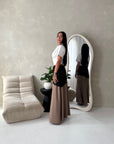 Tasha Mocha Lace Detail Modest Elasticated Skirt