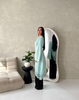 Beyi Mint Lace Assymetrical Satin Midi Dress