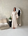 Remi Beige Cotton Shirt Summer Dress