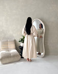 Remi Beige Cotton Shirt Summer Dress