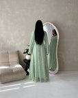 Fria Mint Lace Abaya Modest 2pcs Set