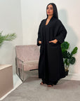 Lena Black Oversized Batwing Long Coat