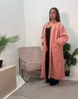 Lena Pink Oversized Batwing Long Coat