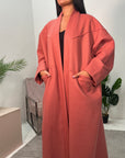 Lena Coral Oversized Batwing Long Coat