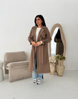 Blair Mocha Thick Belted Trench Jacket