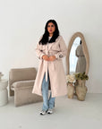 Blair Beige Thick Belted Trench Jacket