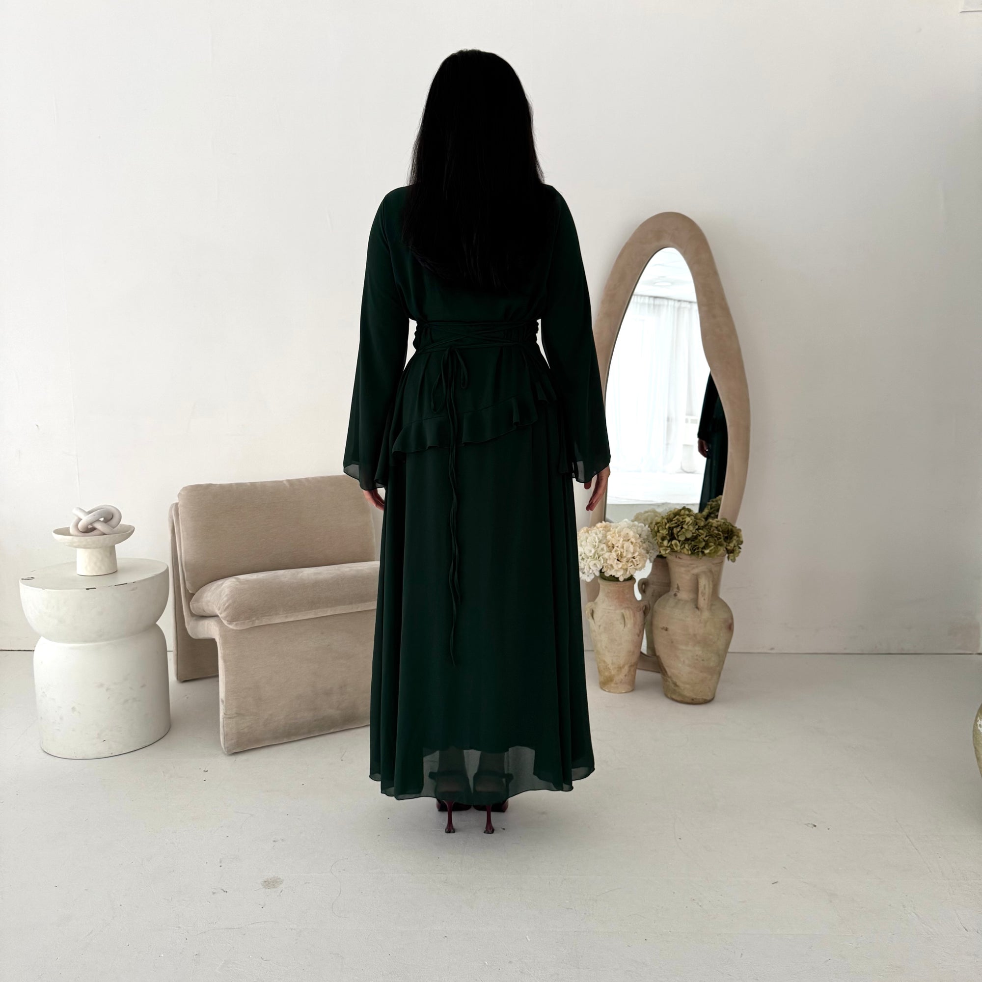 Lila Emerald Green Mesh Frill Detail Lined Dress House Of Haniya Lila Emerald Green Mesh Frill Detail Lined Dress House Of Haniya