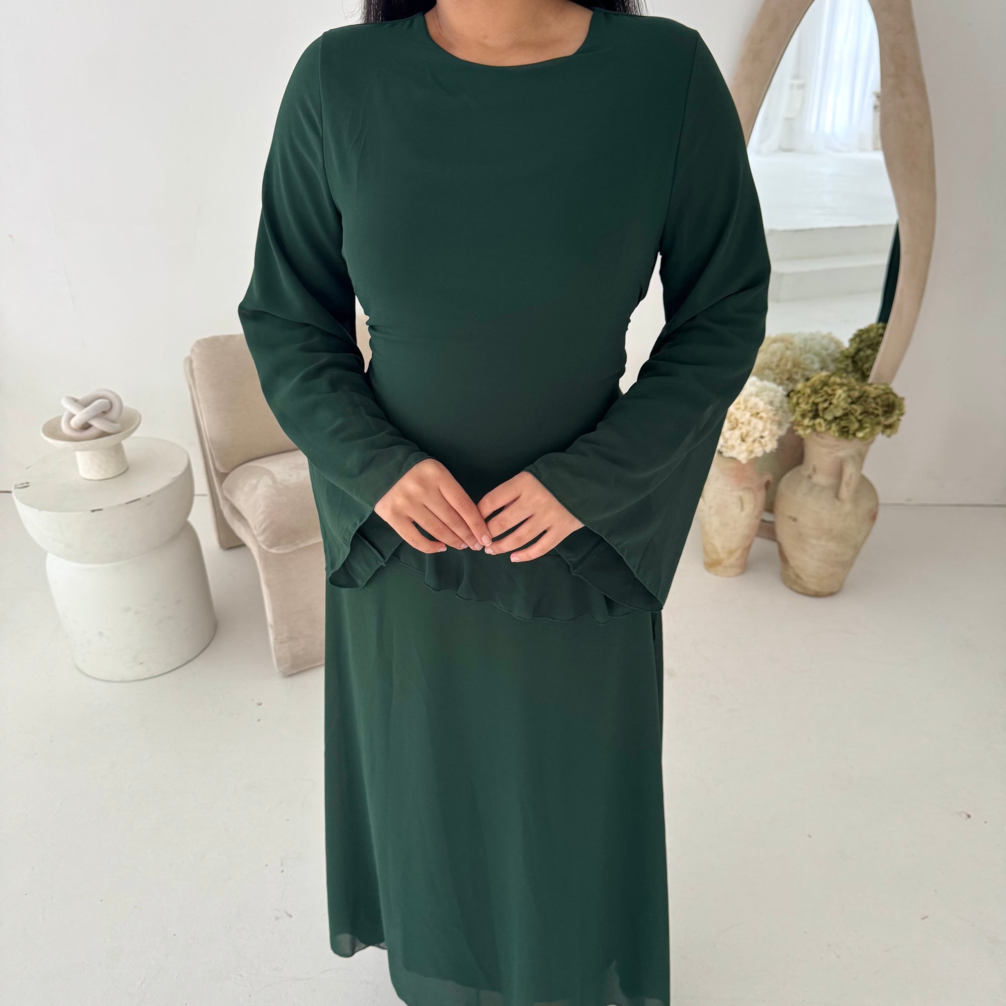 Lila Emerald Green Mesh Frill Detail Lined Dress House Of Haniya Lila Emerald Green Mesh Frill Detail Lined Dress House Of Haniya