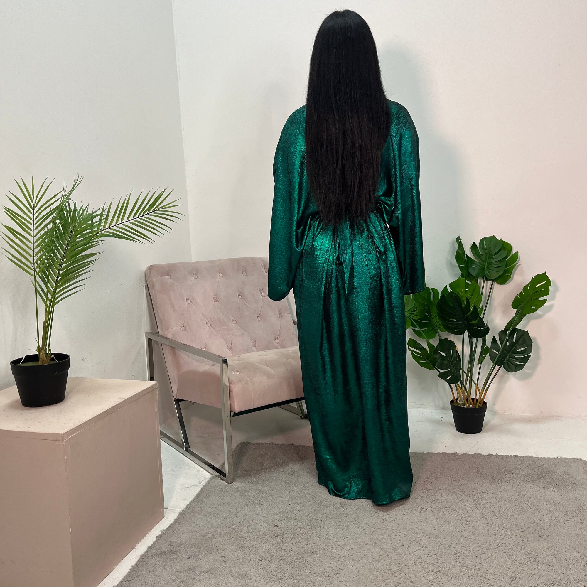 Zoya Emerald Green V Neck Metallic Belted Drape Dress House Of Haniya Zoya Emerald Green V Neck Metallic Belted Drape Dress House Of Haniya