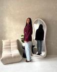 Amara Wine Fur Cuff Wrap Buckle Belted Coat