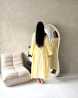Frea Yellow Floral Tie Back Summer Lined Dress