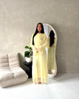 Rose Yellow Mesh Lined Summer Tie Back Dress