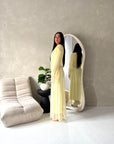Rose Yellow Mesh Lined Summer Tie Back Dress