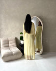 Rose Yellow Mesh Lined Summer Tie Back Dress