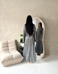 Jayna Khaki Polka Dot Satin Tie Back Dress