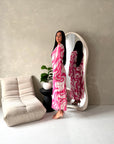 Via Pink Mesh Swirl Print Lined Summer Dress
