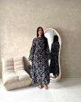 Frea Black Floral Tie Back Summer Lined Dress