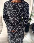 Frea Black Floral Tie Back Summer Lined Dress