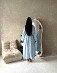 Frea Blue Floral Tie Back Summer Lined Dress