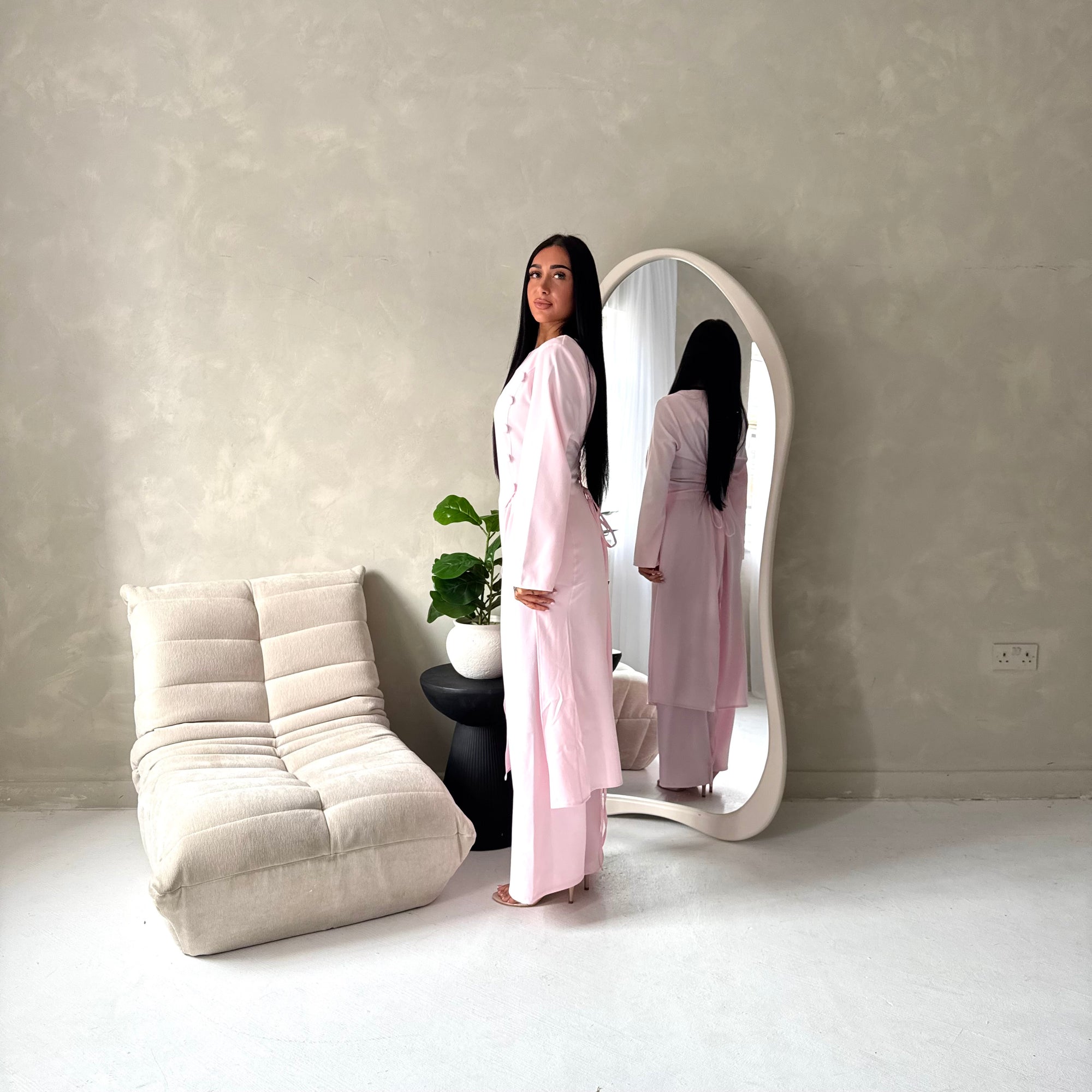 Ida Pink Button Detail Trouser Co Ord Set