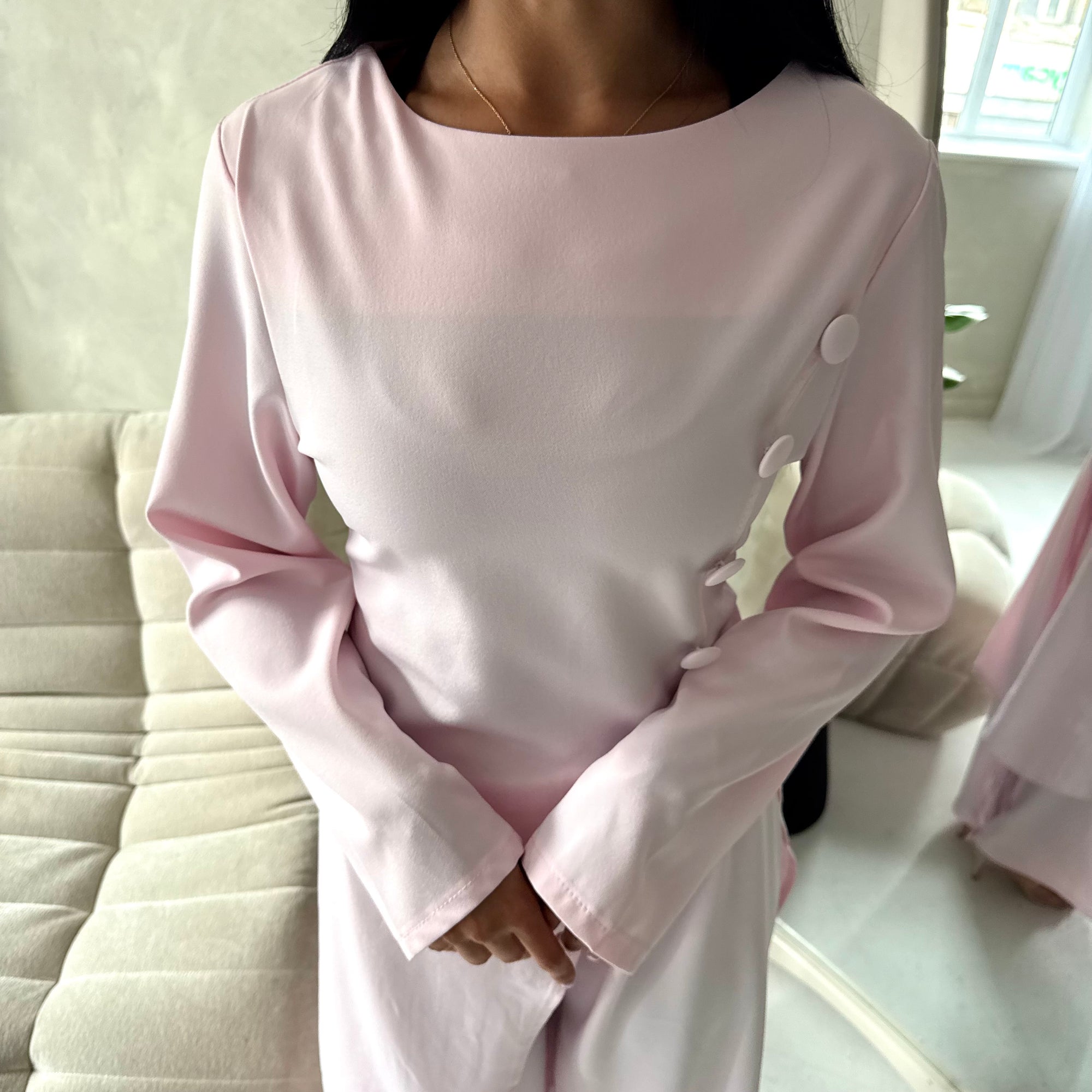 Ida Pink Button Detail Trouser Co Ord Set