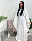 Miah White Modest Diamante Hot Fix Kaftan Dress