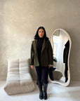 Melia Khaki Collar Batwing Pocket Jacket
