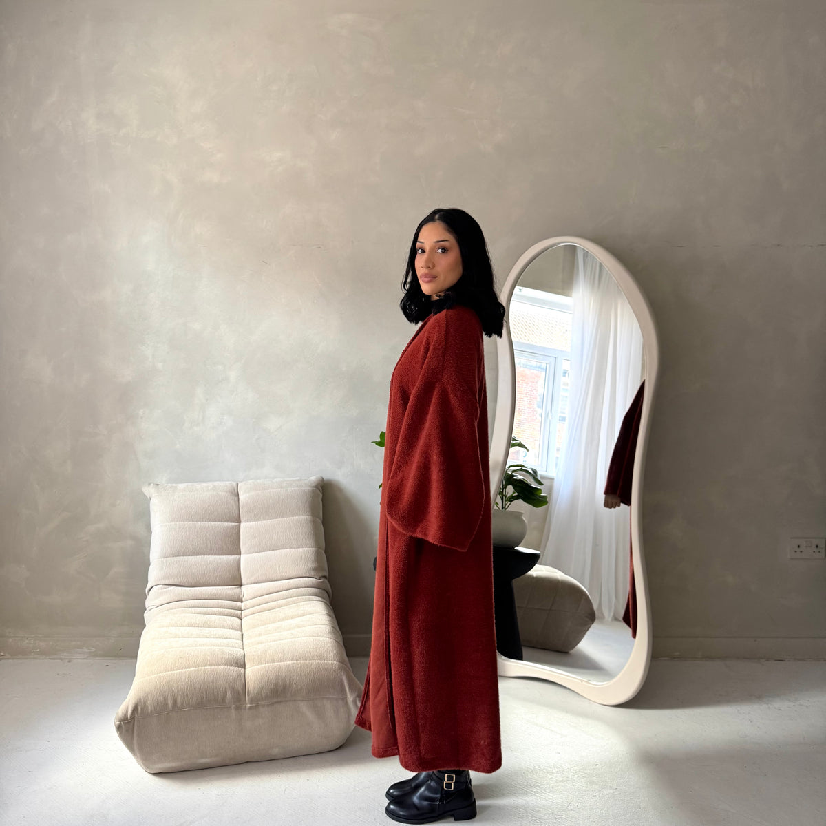 Rui Rust Oversized Premium Soft Thick Cardigan-House Of Haniya