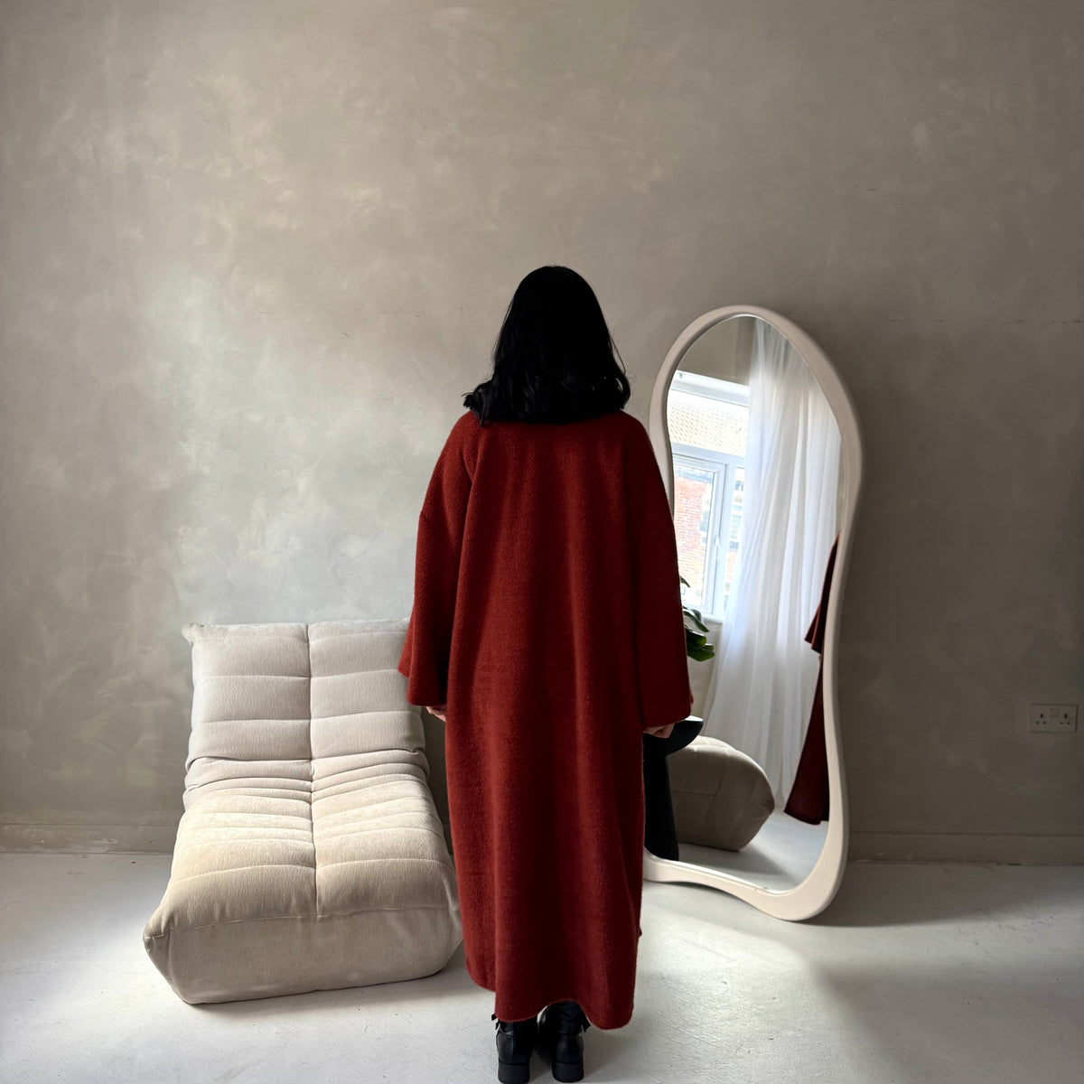 Rui Rust Oversized Premium Soft Thick Cardigan-House Of Haniya